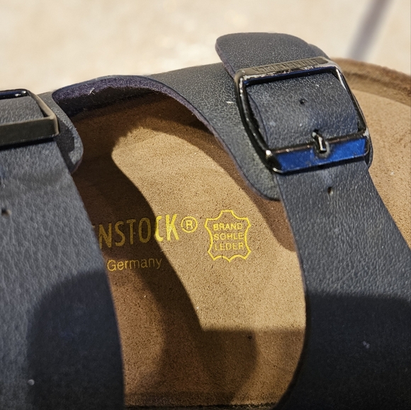 Birkenstock Men's Arizona Birko Flor Sandals, Black 43 M, Regular Width - Picture 10 of 14